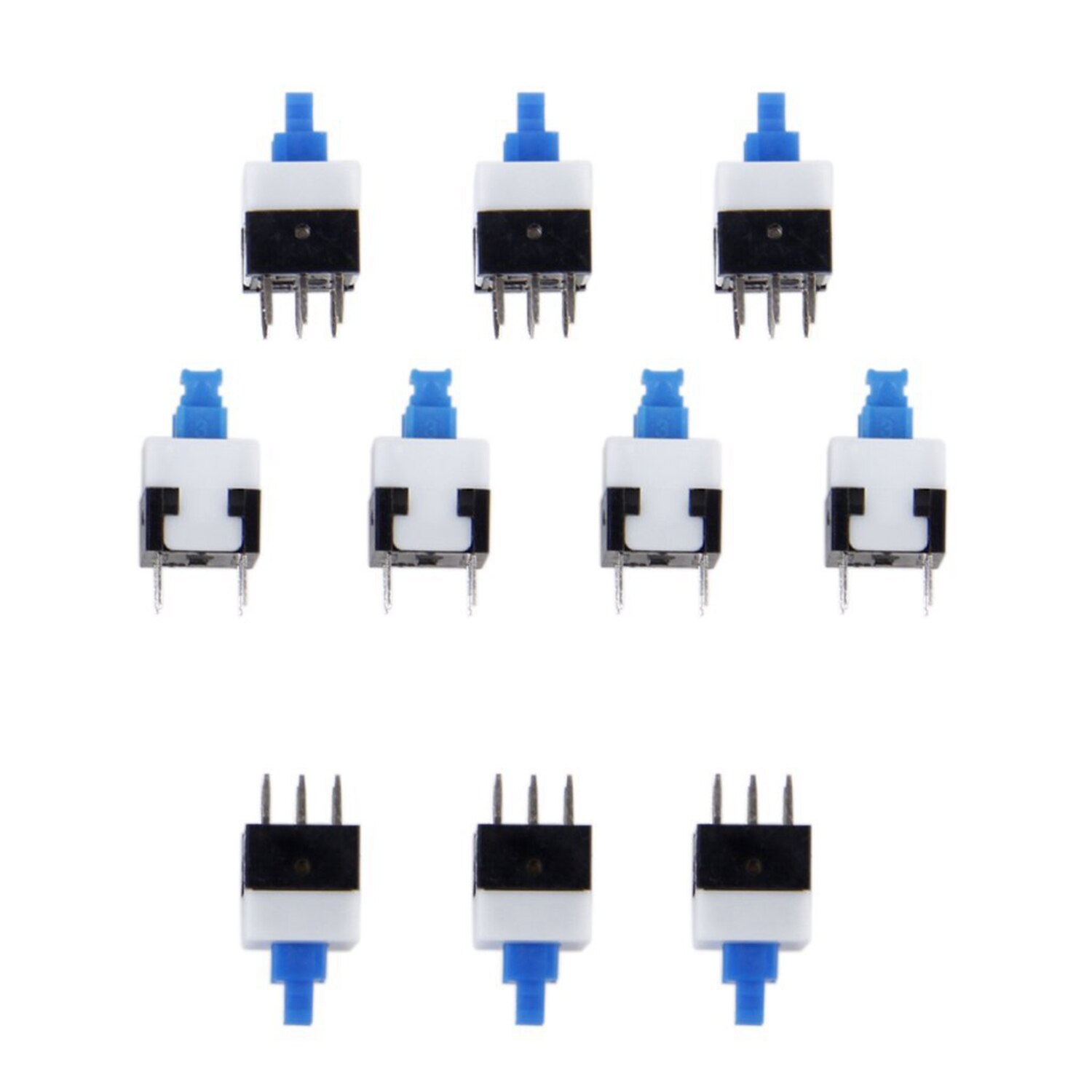 20 Pcs Button Switch: 10 Pcs 6 Pins Button Switch Self-Lock Push Button Switch & 10 Pcs PCB Momentary Tactile Push Button Switch