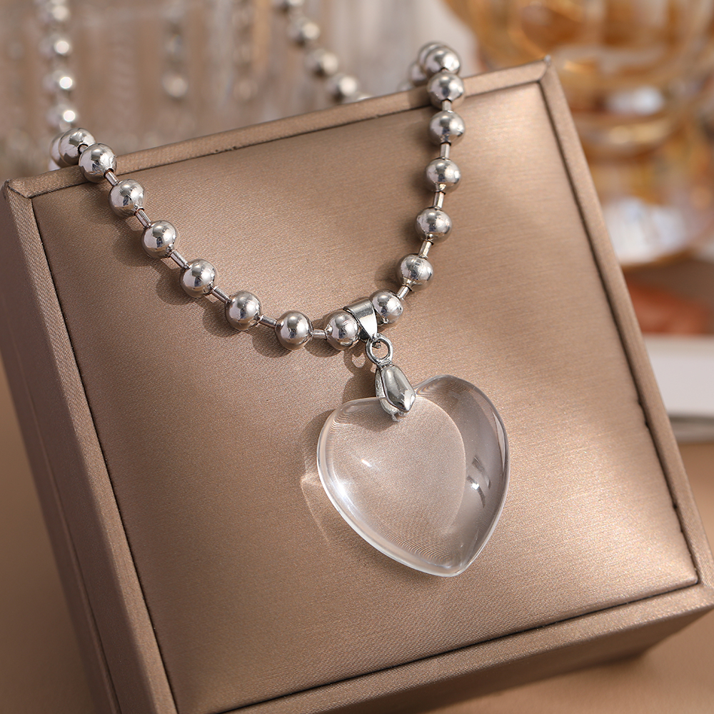 Collar con colgante de corazón rojo vintage de los años 80, gargantilla inspirada en el amor estético, nueva , collar de corazón romántico para mujer: Oro oscuro