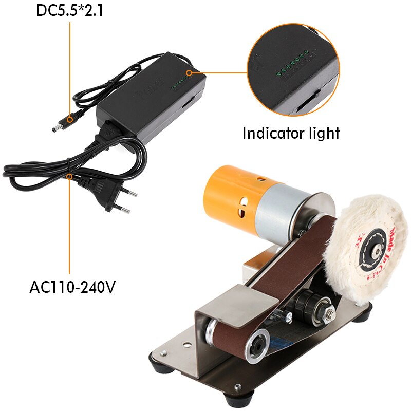 110V/220V Multifunctional Mini Electric Belt Sander DIY Polishing Grinding Machine Cutter Edges With 10PCS Belt Sharpener Tool