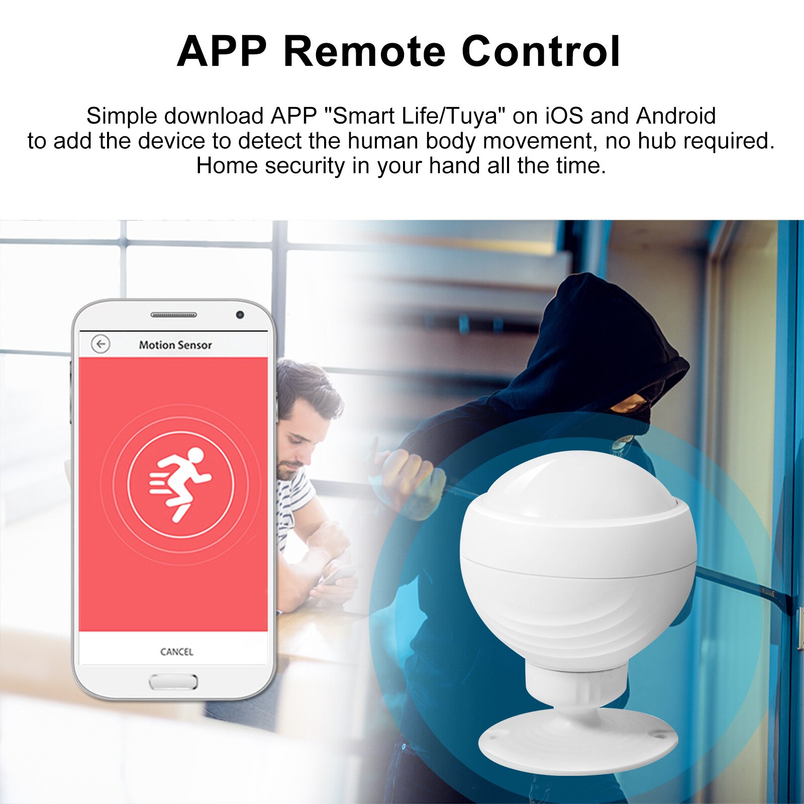 WIFI PIR Motion Sensor Wireless Passive Infrared Detector Security Burglar Alarm Sensor Tuya APP Control Smart Home