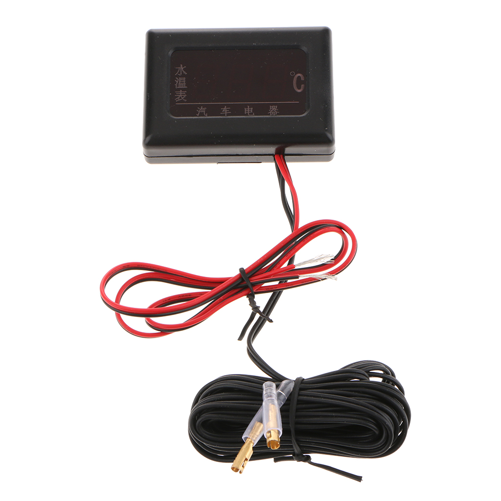 Bil digital skærm vandtemperaturmåler med sensor stabil ydeevne anti vibration: 21mm