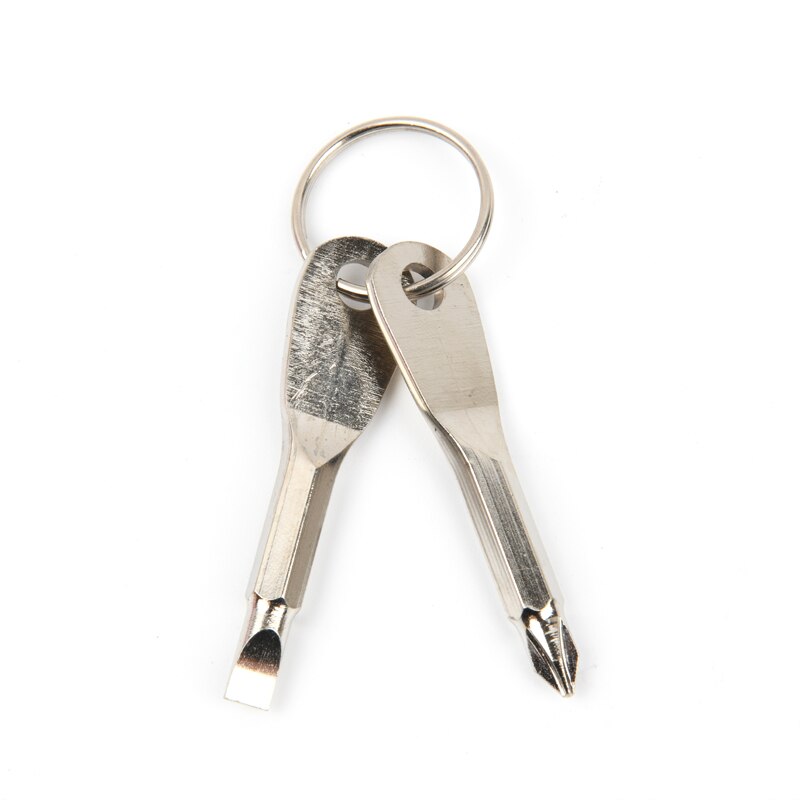 Portable Phillips Slotted Screwdriver Key Ring Keyring Hike Outdoor Multi Mini Pocket Repair Tool Gadget Camp Mini Screwdriver