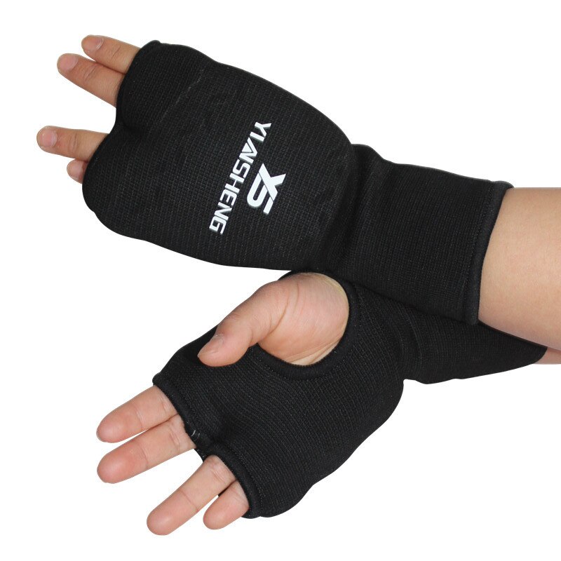 Fri storlek karate muay thai handskar palmskydd mma kampsport händerskydd tkd skyddsboxar boxning grappling redskapsdynor svart