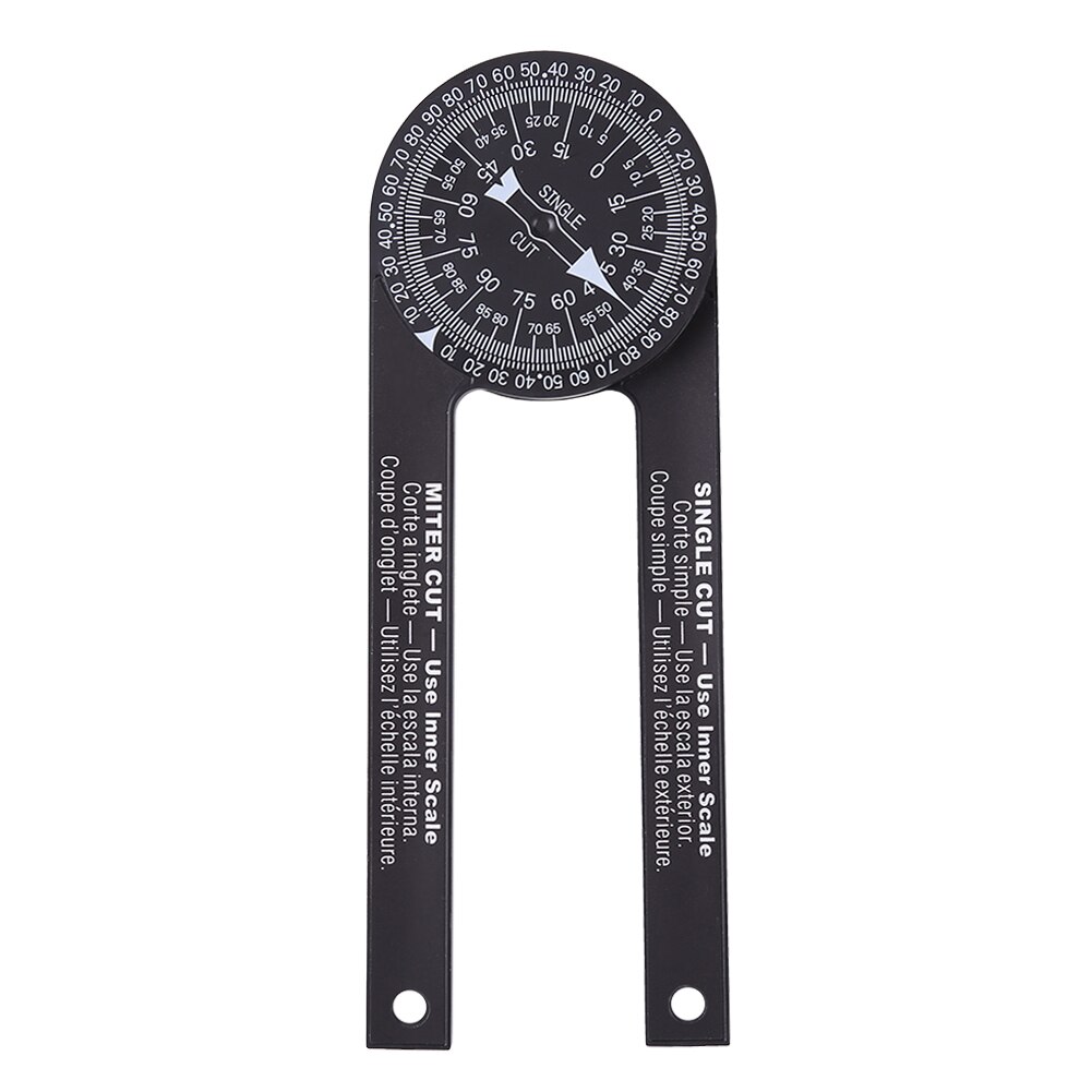 Transportador de sierra ingletadora de 360 grados, regla angular, medidor de nivel, medidor de inglete, goniómetro para herramientas de medición de carpintería: Black no Pencil