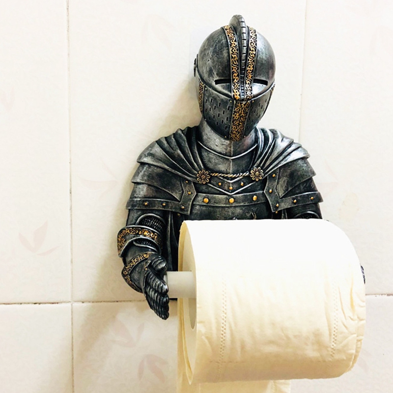 Toilet Paper Holders Roll Medieval Statue Knight to Remember Gothic Bathroom Decor Paper Towel Holder