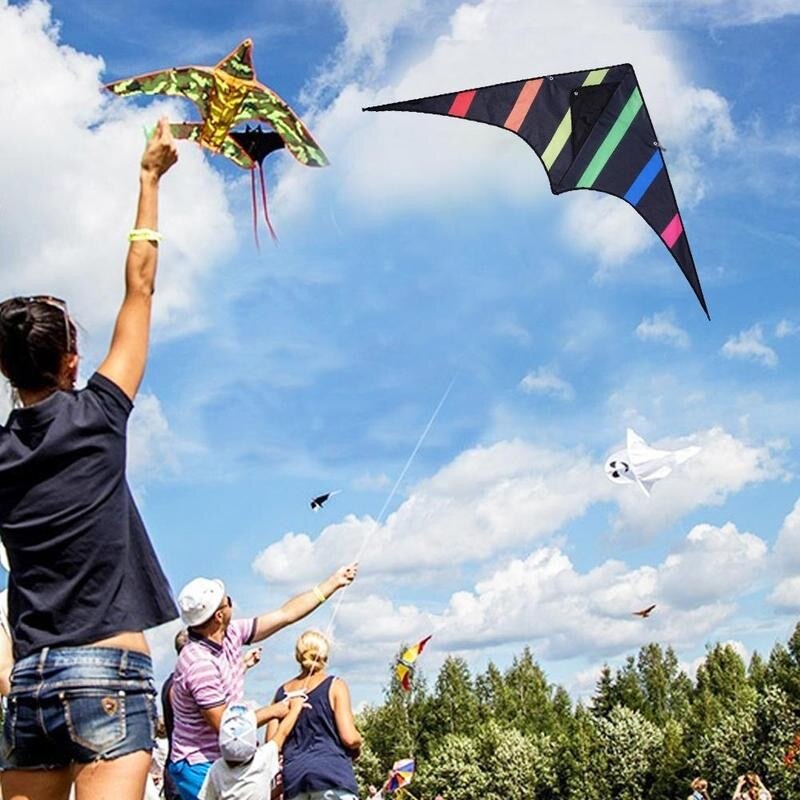 Black Triangle Kite Triangle Kite And 30m Kite Line Handle Line Line Flying Kite And With Dual Good Factory St C3C9