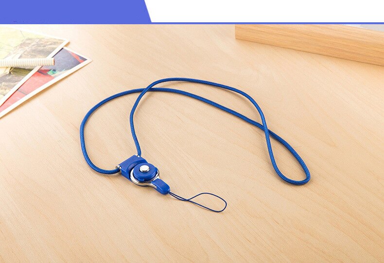 Mobile phone neck lanyard, used for removable key multifunction belt, used for ID card key ring holder 9 color mobile phone belt: Blue