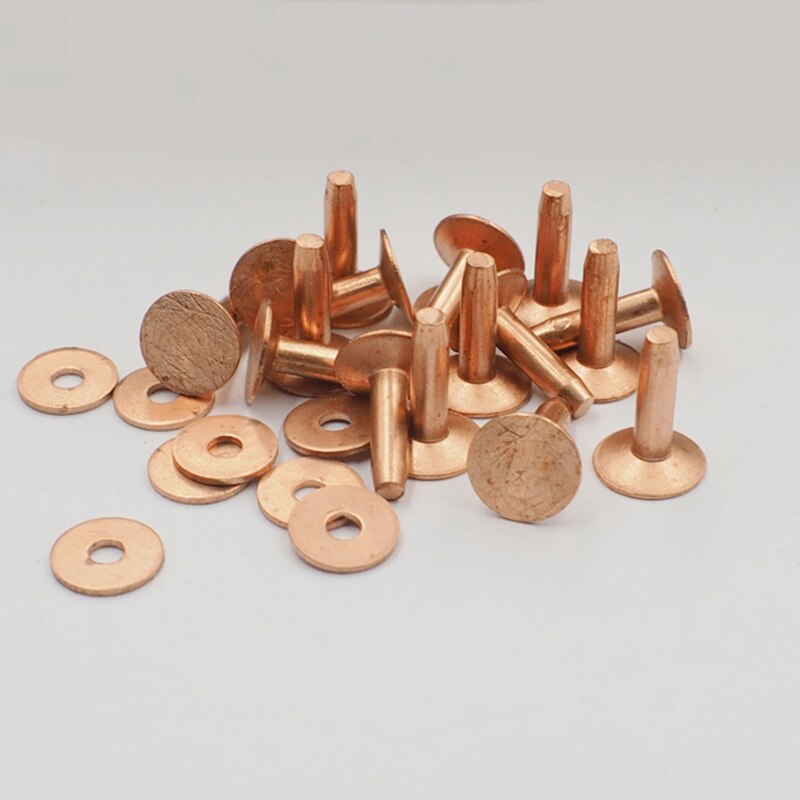 Solid koppar platta sidokorn emboosed nitar cap stud för läder hantverk väska hatt skor kläder jeans sällskapsdjur krage tillbehör