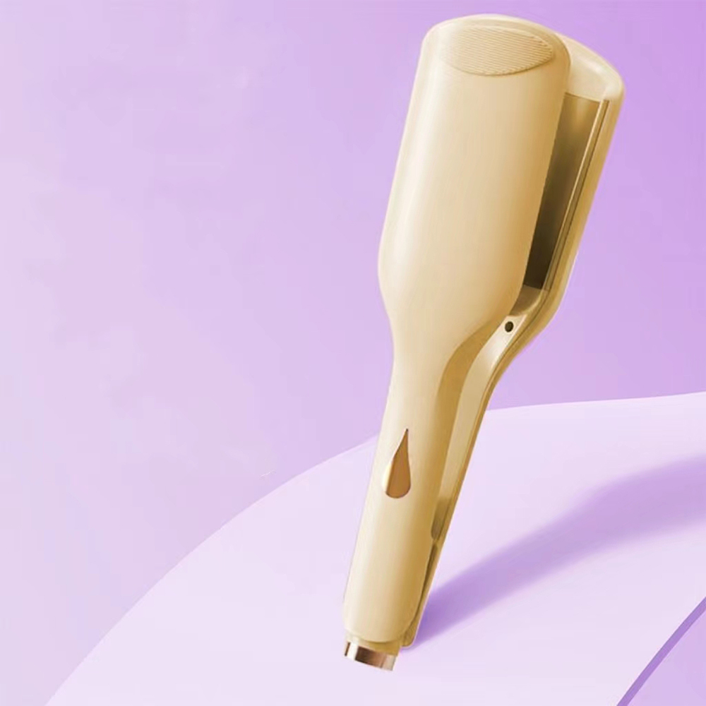 Fer à friser électrique en rouleau d'œufs à onde profonde de 36MM, outil de bouclage pour écran LCD, style longue durée, outils de baguette de styliste pour onduler français: YELLOW / EU