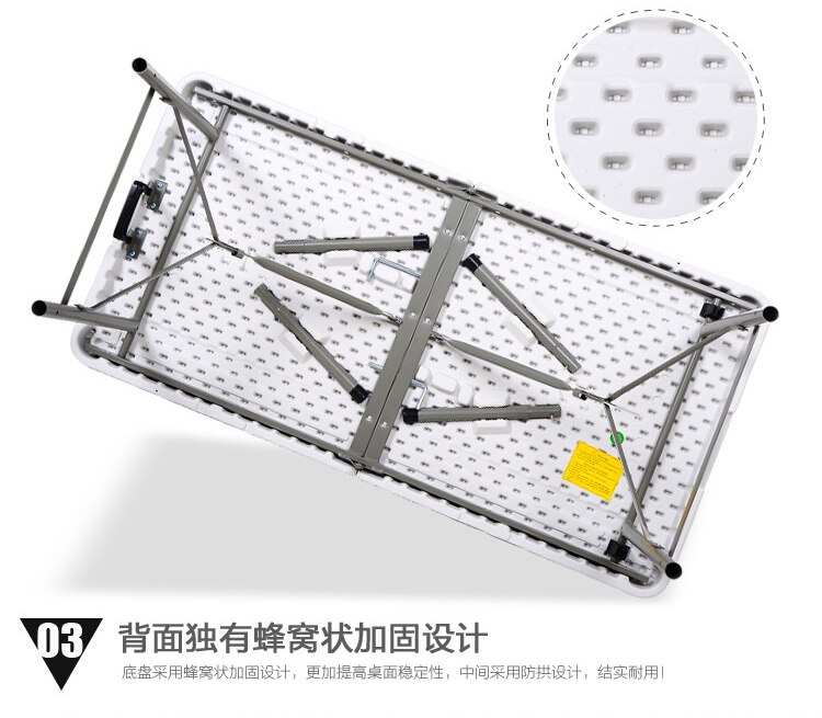 Mesa plegable para exteriores, mesas de comedor, mesa de conferencia sencilla y portátil, mesa que se dobla 122x61x74H cm