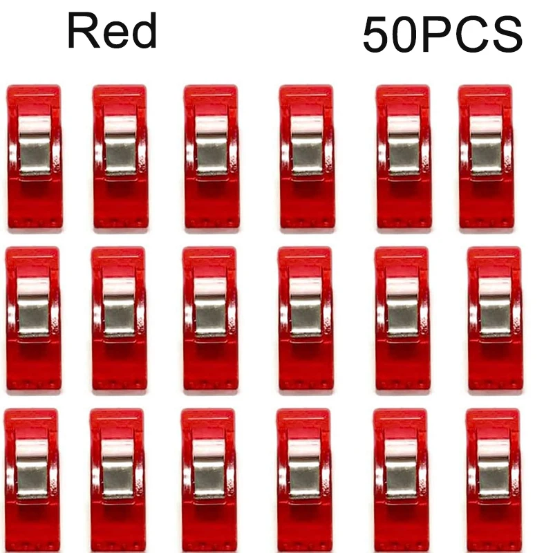 50PCS Multipurpose Sewing Colorful Plastic Craft Crocheting Knitting Safety Assorted Color Binding Clips Paper: Transparent