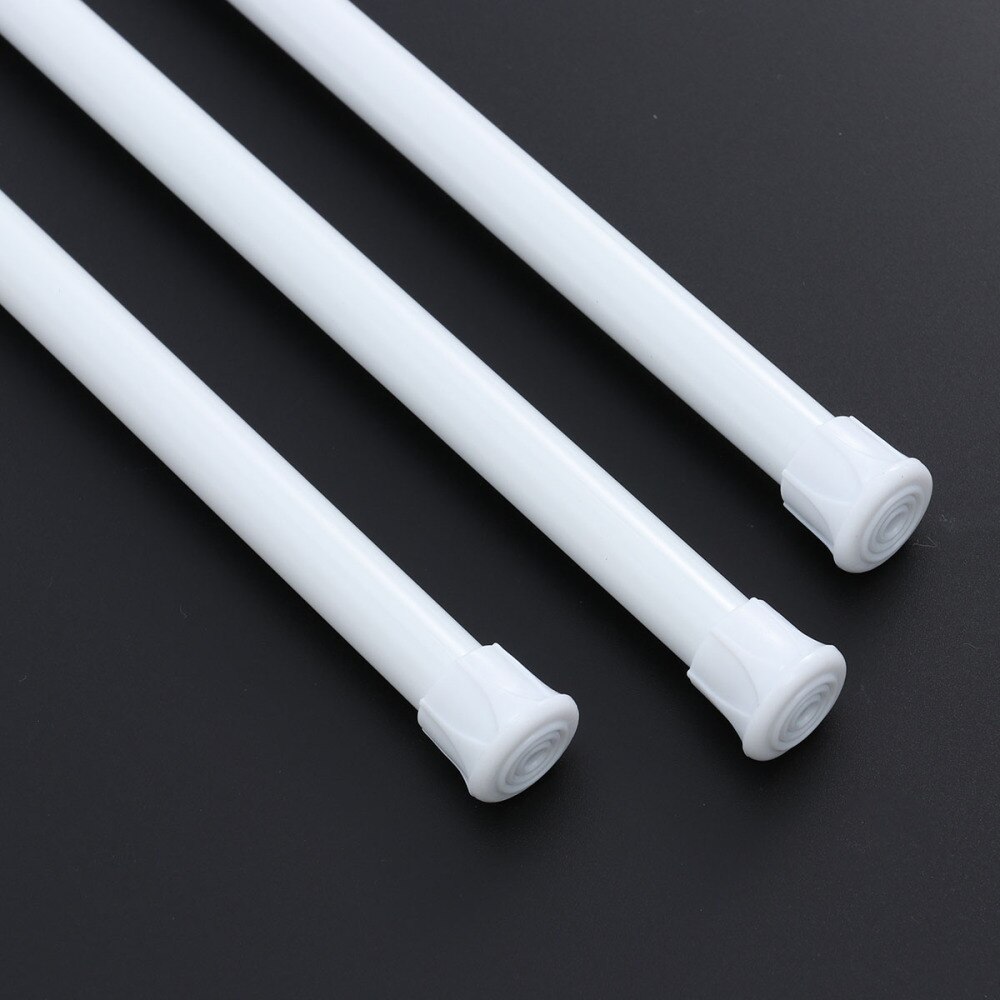 3pcs Extendable Cupboard Bars Tensions Rod Spring Curtain Rod Adjustable Width 11.8-20 Inches (White)
