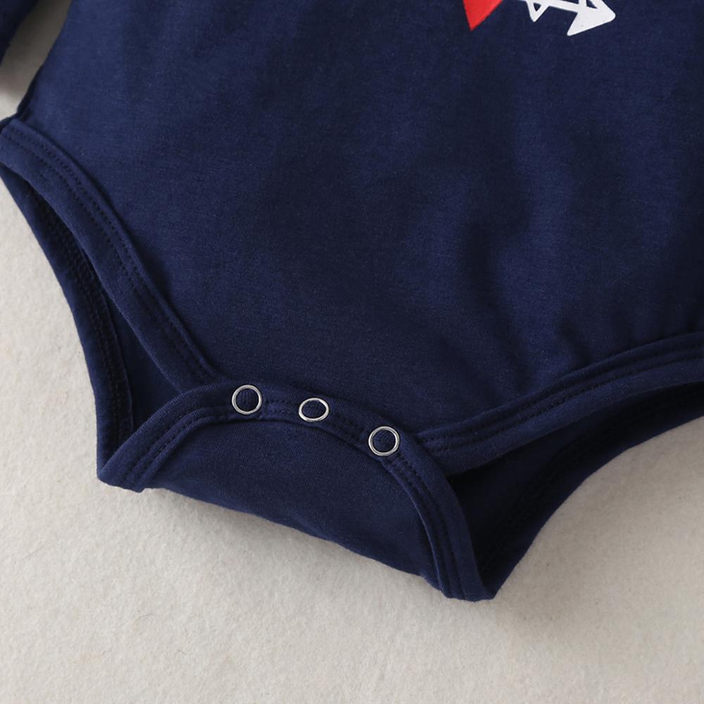 Baby boy kläder 3- delar baby hello world print bodysuit och randiga byxor med hatt baby kläder set