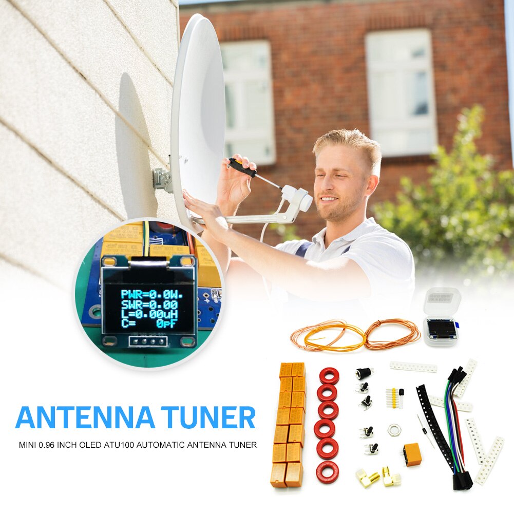 ATU-100 Tuner d'antenne automatique 1.8-50MHz par N7DDC 7x7 + 0.96 pouce OLED écran programmé/SMD/puce récepteur de Signal soudé