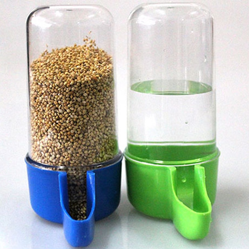 Plastic Automatic Bird Pet Feeder Food Water Bottle Feeder Storage Parrot Cage Drink Container Fruit basket Canary 50/200ml