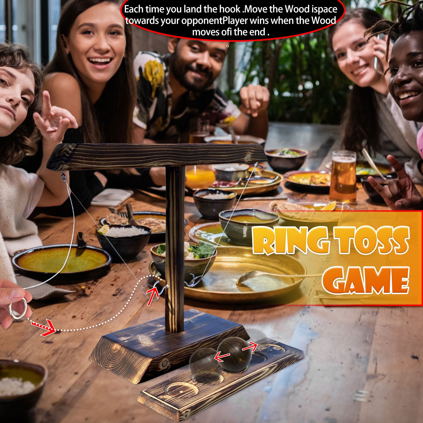 Party Board Games Handgemaakte Houten Ring Toss Haken Snelle Interactief Spel Voor Bars Home Party Fun Interactieve Props speelgoed