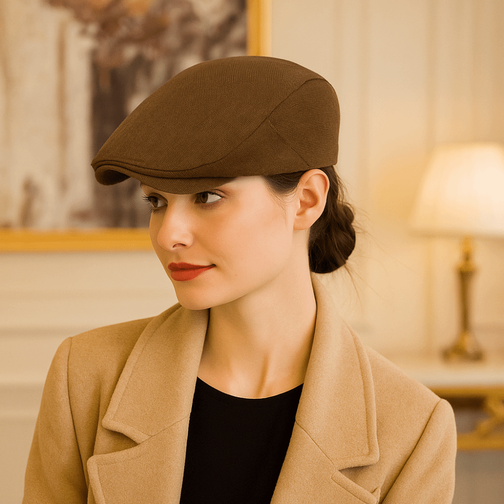 Hoed met gebogen rand Ademende pet Effen Vintage platte hoeden Comfortabele winddichte voorwaartse hoed Koud weer