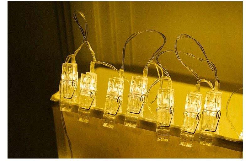 LED String lights Card Photo Clip Holder Fairy Garland lamp For Christmas Year Wedding Party Decoration Battery lamp