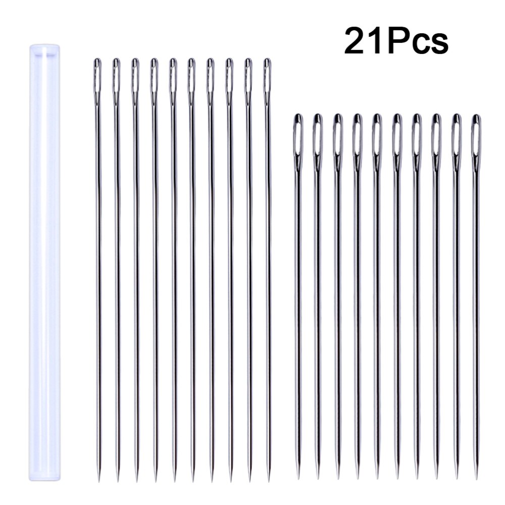 20PCS Extended Knitting Doll Hand Needles Large Size Large-eye Long Needles for Doll Making Handwork Sewing