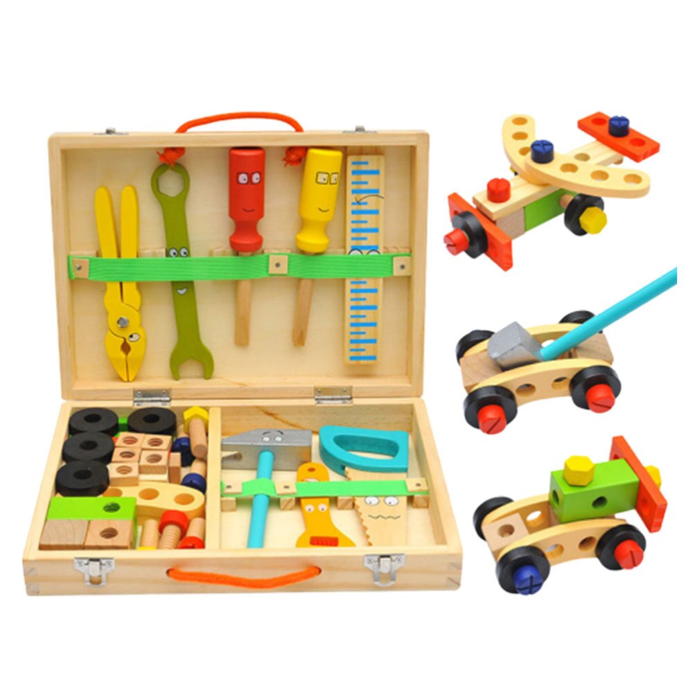 1 Set Childrens Simulation Toolbox Cartoon Toolbox Set Pretend Play Repair Tools Kit Disassembly Repair and Maintenance Tool: Default Title