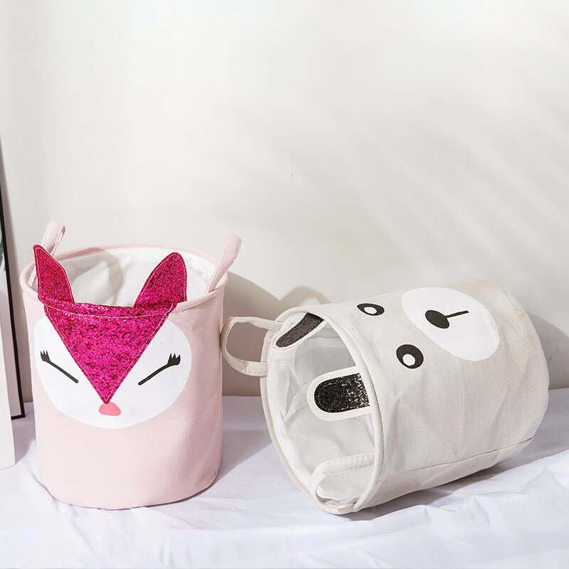 Bathroom Folding Laundry Basket Cloth Toys Cute Ccartoon Folding Bag Room Clothes Organizer Storage Laundry Basket Bag