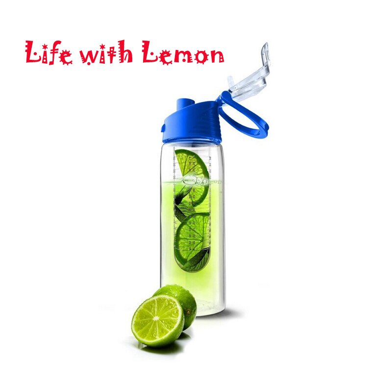 Botella de agua rosa de 700ml para infusión de zumo de fruta portátil con mango plegable, botellas sin BPA para deportes de acampada y viajes al aire libre