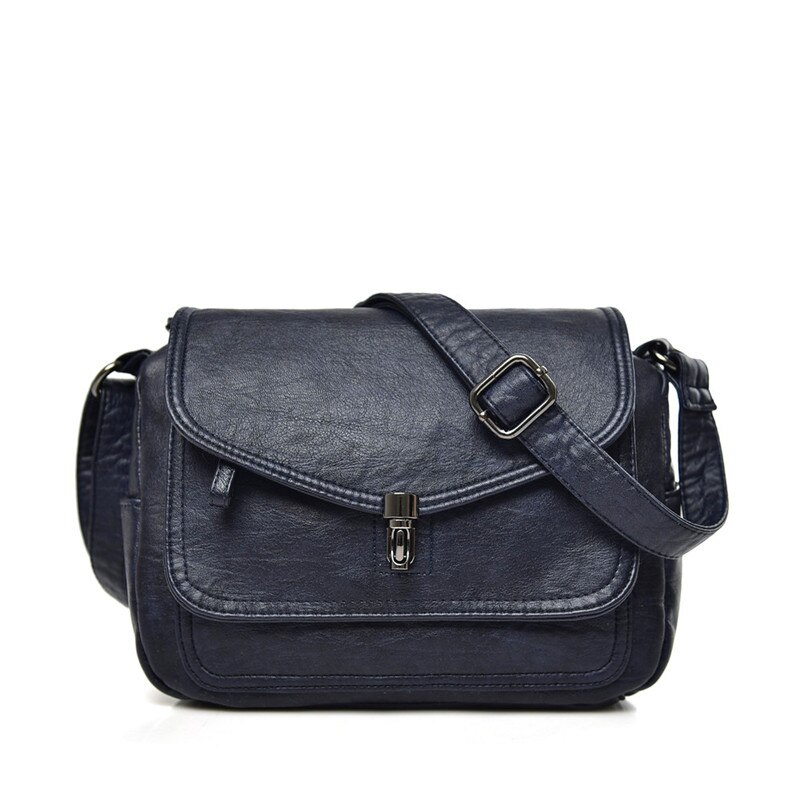 Lederen Portemonnees En Handtassen Vrouwen Schoudertas Luxe Handtassen Vrouwen Tassen Crossbody Tassen Voor Vrouwen: Retro Blue