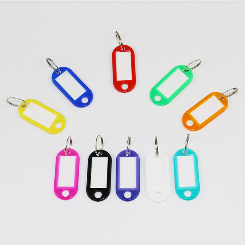 30 stk plast nøgle tags diverse nøgleringe id tags navnekort fob label