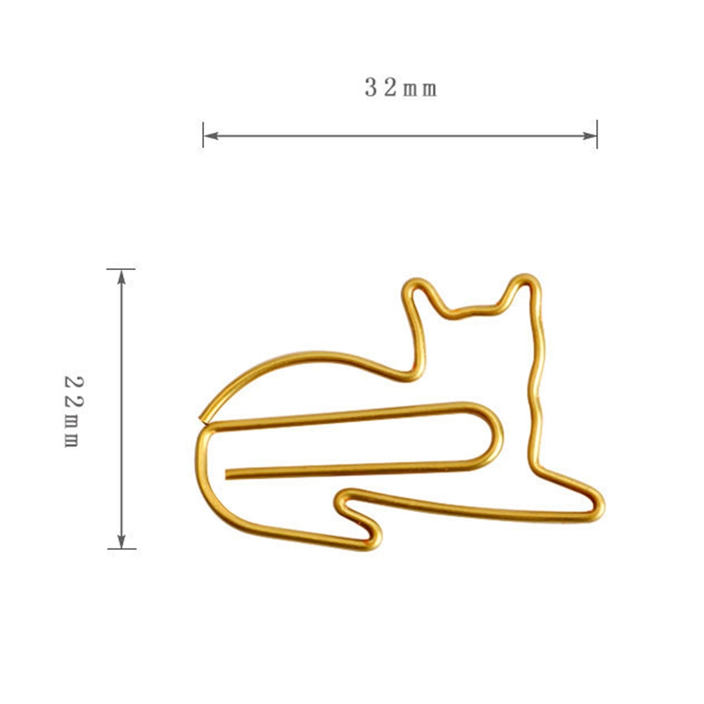 20pcs Cute Cat Shaped Metal Paper Clip Bookmark Planner Memo Clips For Book Stationery School Office Supplies Stationery