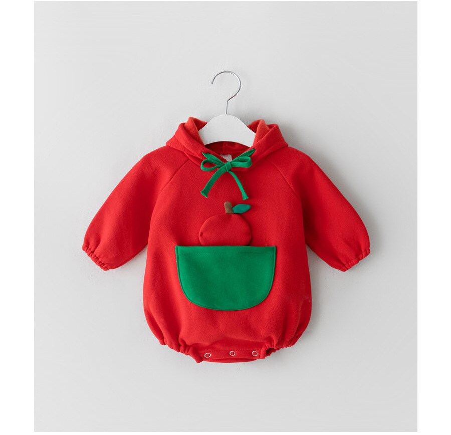 2021 nuovo primavera addensare fodera corpo per bambina tuta per bambini in cotone cartone animato con felpa con cappuccio abbigliamento per bambini: rosso / 3T   100cm