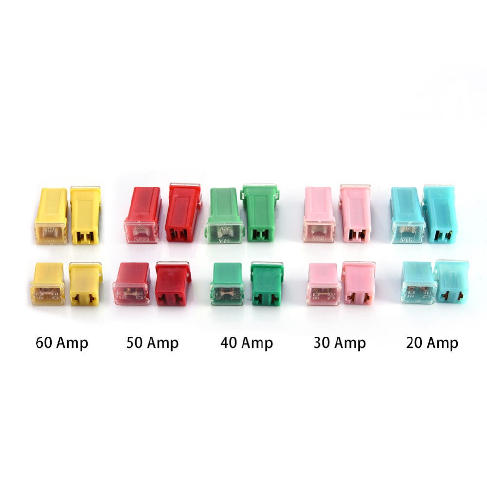 20 Stuks Auto Zekering Mini Vierkante Zekering 20A 30A 40A 50A 60A Amp Set Automotive Auto Zekering Met Plastic Doos assortiment