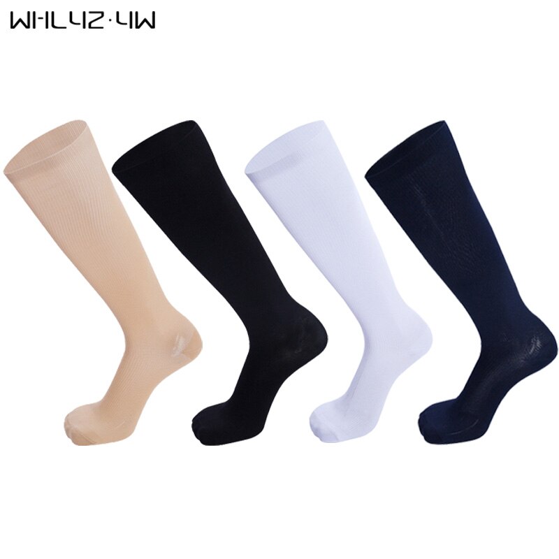 5 Pairs 20-30 Mmhg Graduated Compression Sport Socks Firm Pressure Circulation Orthopedic Support Stockings Hose Long Socks