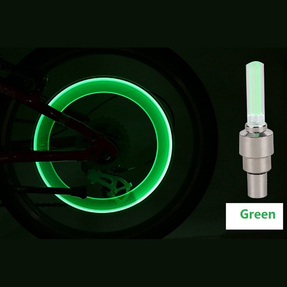 2 / 4 Pcs Ventiel Security Ultra-Heldere Led Cap Meerdere Kleuren Skull Head Voor Fiets Auto motorfiets Wiel Band Licht: 2 pcs green