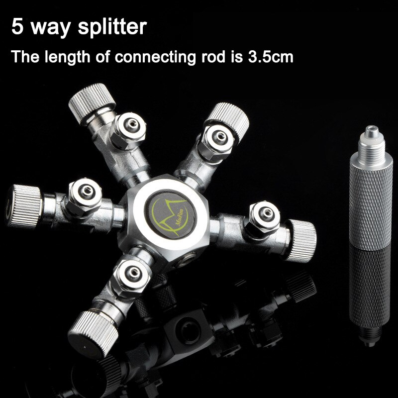 Stainless Steel Multi Way Aquarium CO2 Splitter Distributor Check Valve Solenoid Valve CO2 Regulator Fish Tank Accessories: 5 way