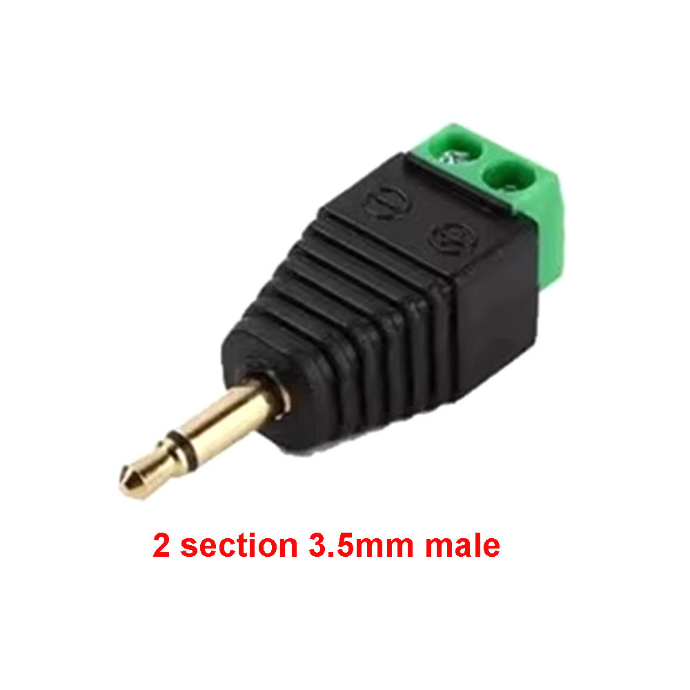 1-10 stuks 3.5mm 6.3mm jack connector stereo adapter 3.5mm RCA audio mono kanaal plug naar schroef terminal audio mono kanaal plug: Army Green / 1 P