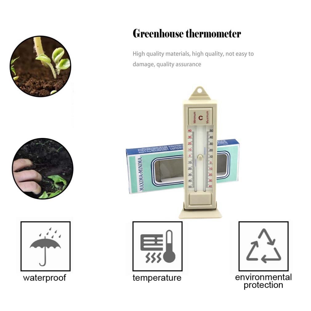 Maximum & Minimum Thermometer Indoor Outdoor Garden Greenhouse Wall Temperature Monitor -40 to 50 Degree Thermometer