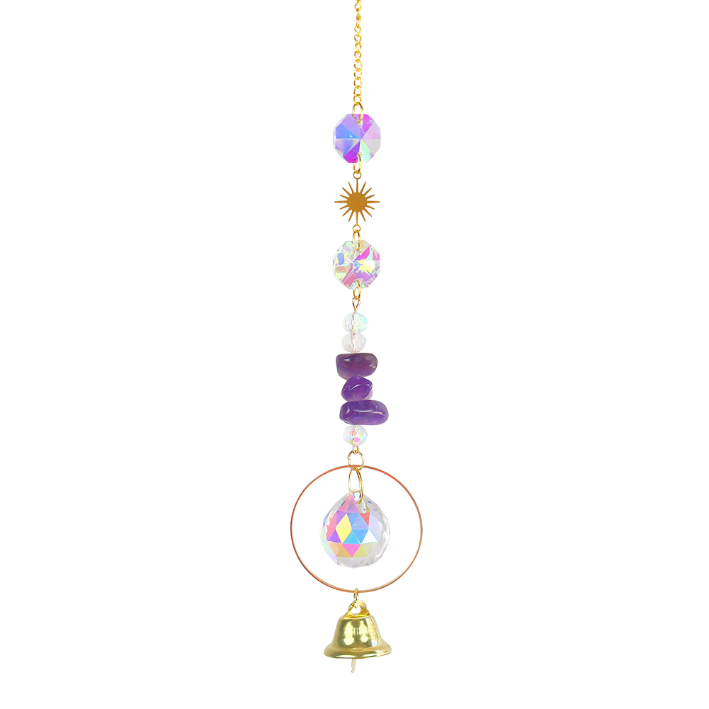 Hanging Crystal Suncatcher Star Craft Sun light Catcher Window Car Moon Bell Pendant Rainbow Maker Home Garden Wall Wind Chime: G