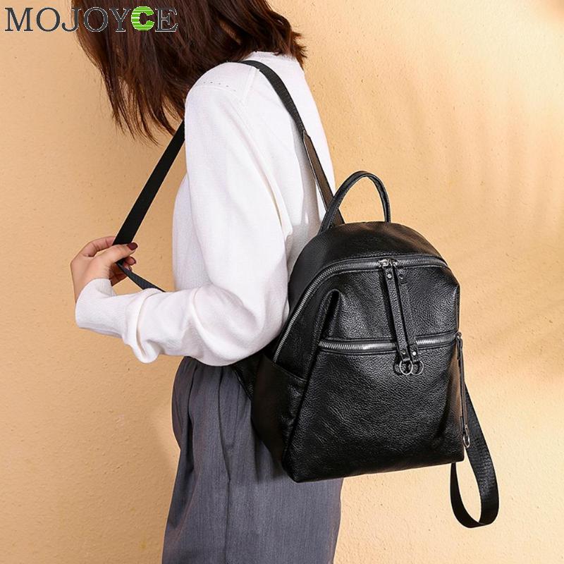 Women Backpacks Soft PU Leather Backpack Shoulder Daypack Female Rucksack Mochilas Mujer Casual School Bag for Girls