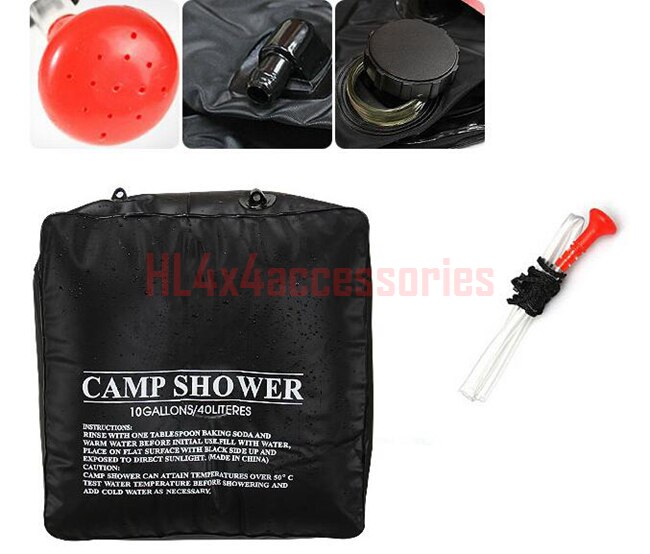 Aurinkosuihku ulkosuihku laukku 40l matkailupesukone lämmitetty vesi matka uimalaukku offroad tarvikkeet 4 x 4 tarviketta