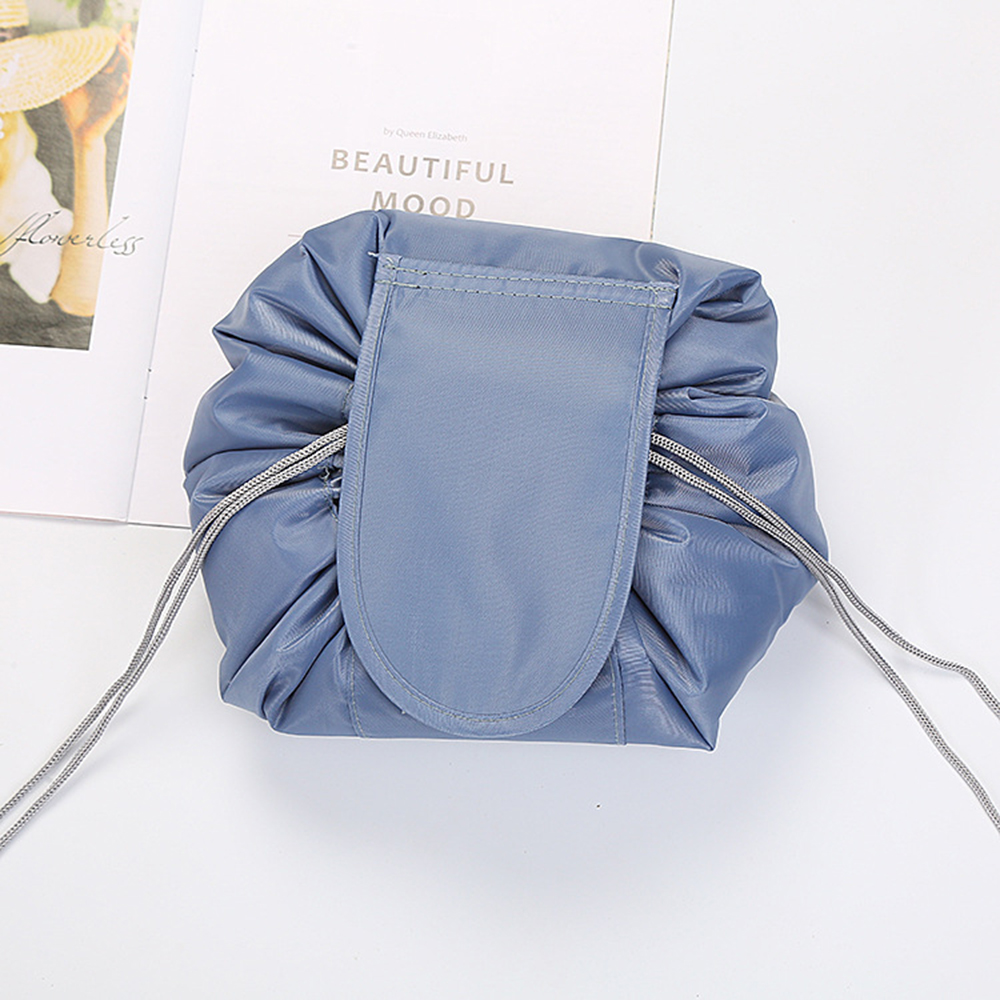 Unisex Portable Lazy Storage Cosmetic Bag Drawstring Waterproof Magic Makeup Pouch Large Capacity Travel Toiletry Bag: Dark Gray