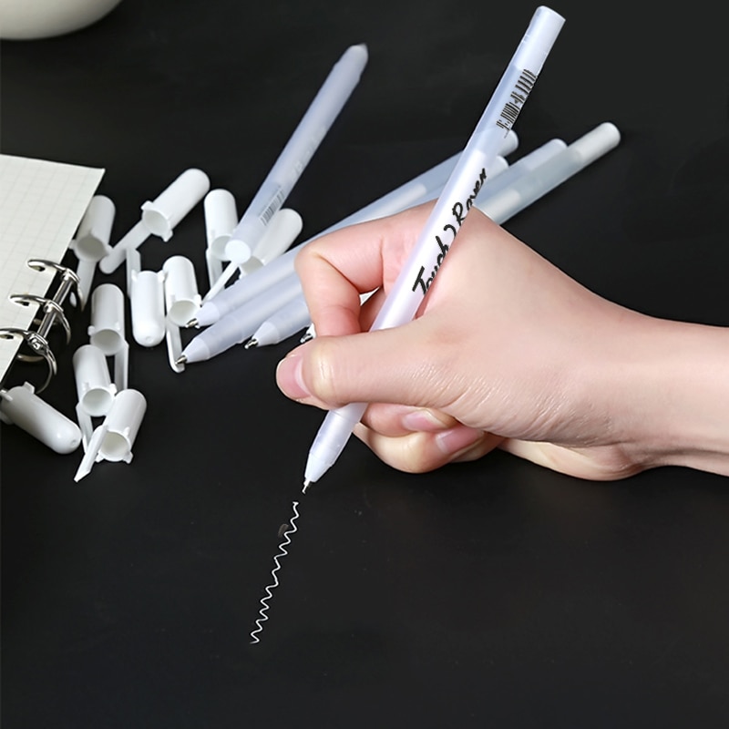 1pc 0.7mm vit highlight penna student skiss ritning graffiti konst markörer komisk krok liner penna brevpapper konst tillbehör