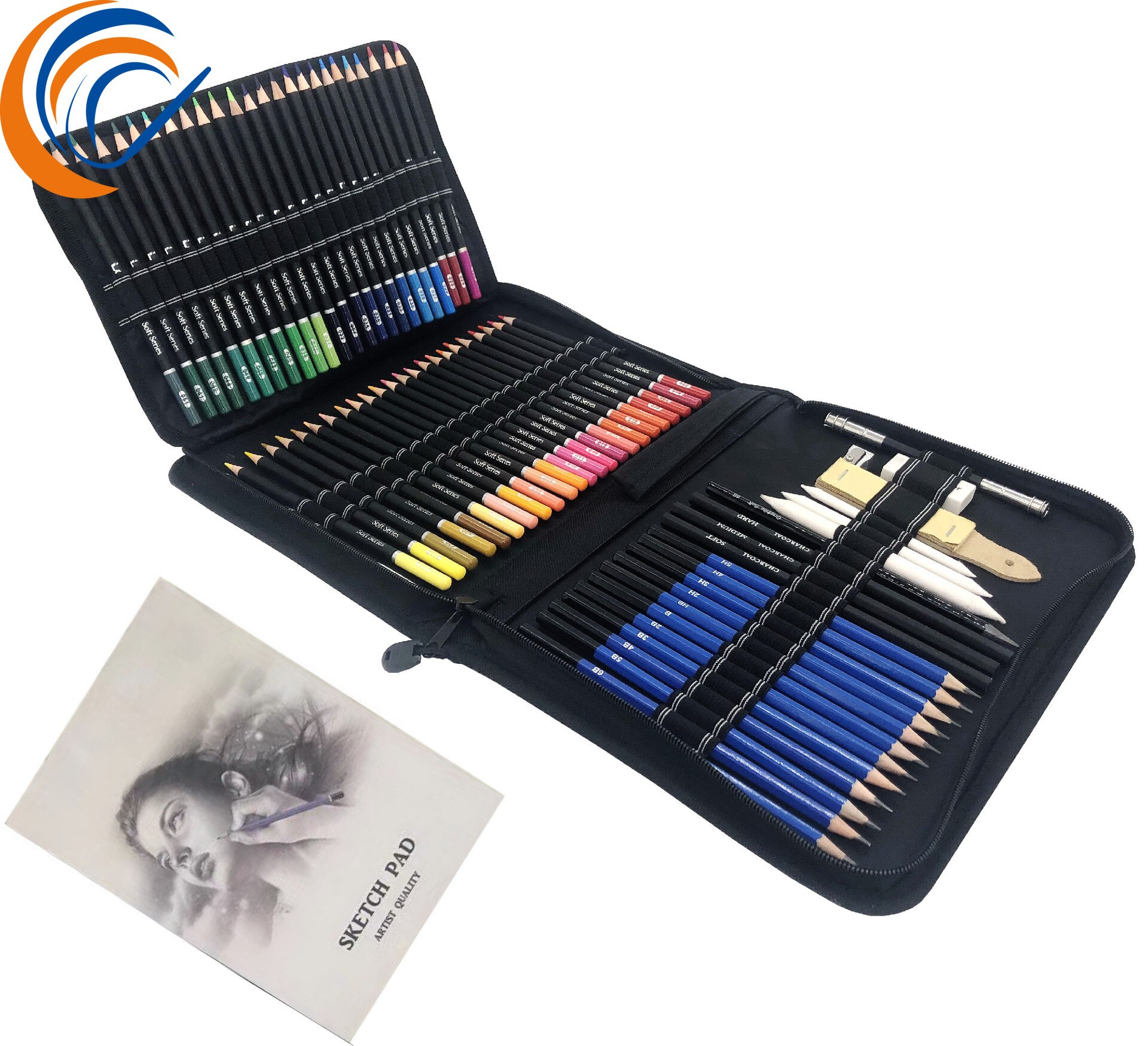 Sketch Drawing Color Pencil 96 Pcs Per Set Including 88 Pencils with Carbon Rubber Art Brush Set Art Drawing Painting Sets