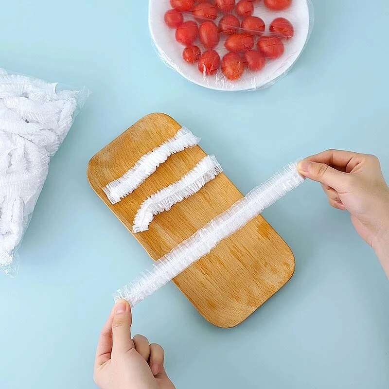 Cubiertas duraderas reutilizables para almacenamiento de alimentos, cubiertas elásticas para mantener alimentos frescos, envoltura de plástico para platos, película para refrigerador de cocina, 20/100 piezas