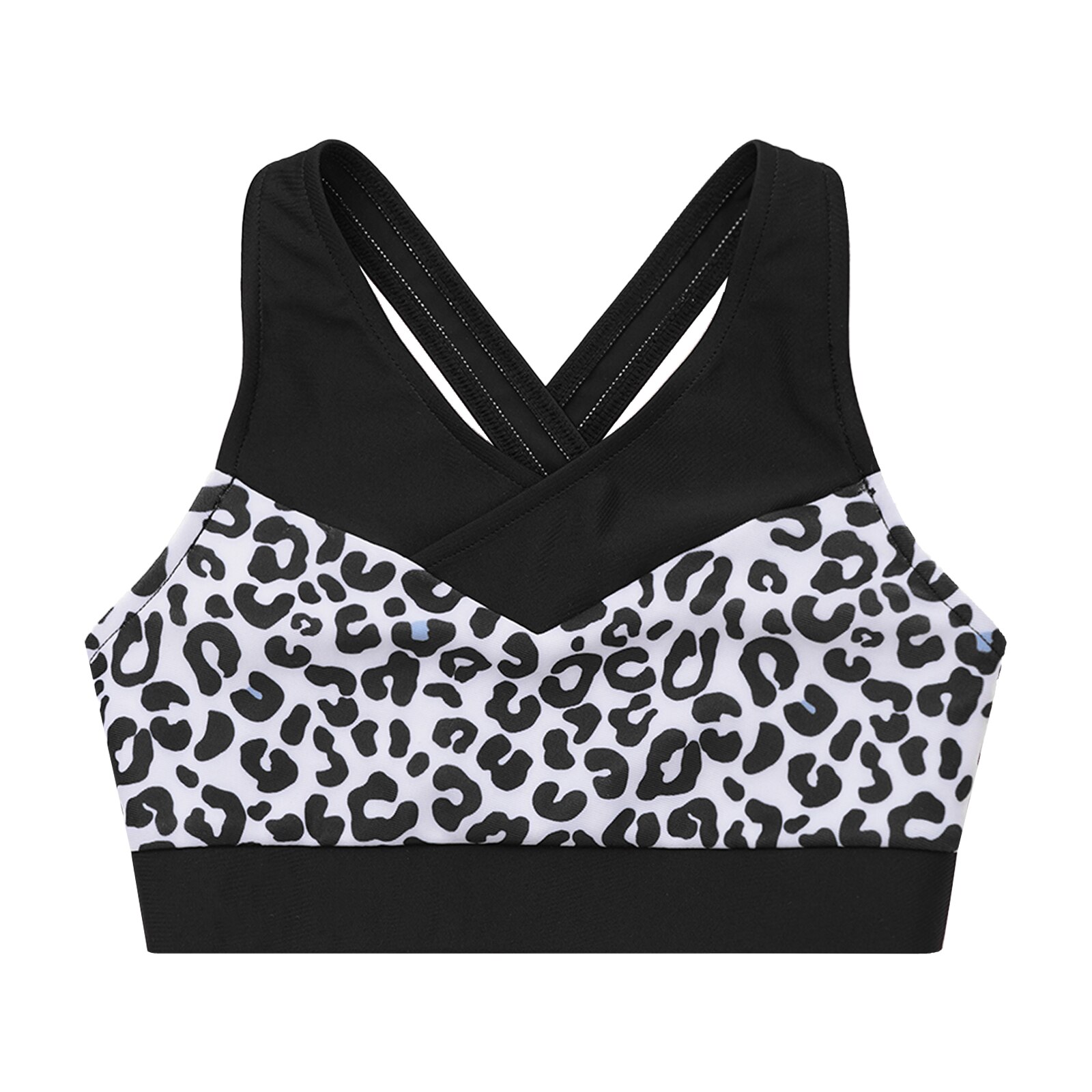 Kids Yoga Sportswear Sleeveless Running Vest Gymnastics Dance Top V-Neck Cross Back Sport Tops Camisoles Girls Workout Clothes