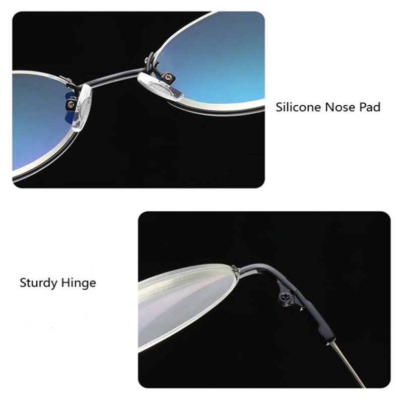 + 1,0 + 1,5 + 2,0 + 2,5 A + 4,0, gafas de sol Unisex ultraligeras con luz azul, lentes ovalados de Metal para hipermetropía