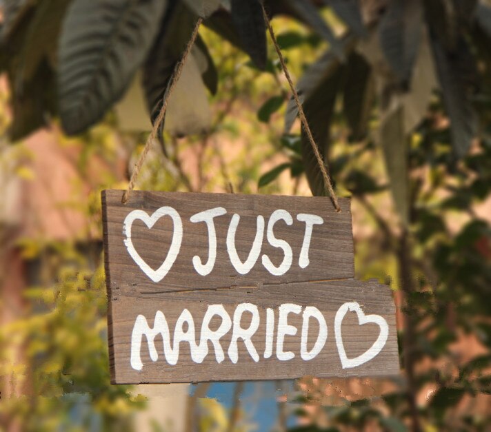 Just Married Wood Wedding Signs Photo Props Bridal Shower Wedding Decorations props photography