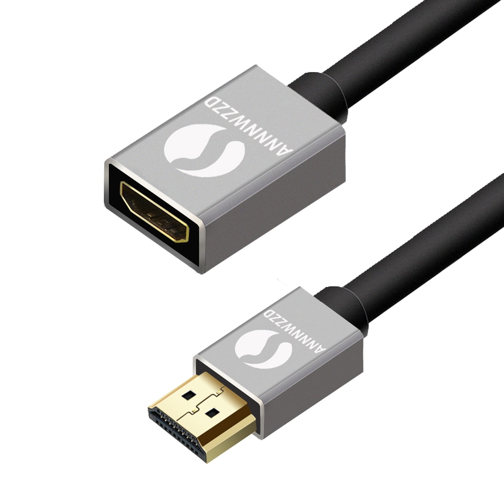 ANNNWZZD 0.5m 1m 1.5M 2m Gold HDMI Extension Cable Lead High Speed with Ethernet Extender HDMI Male to Female