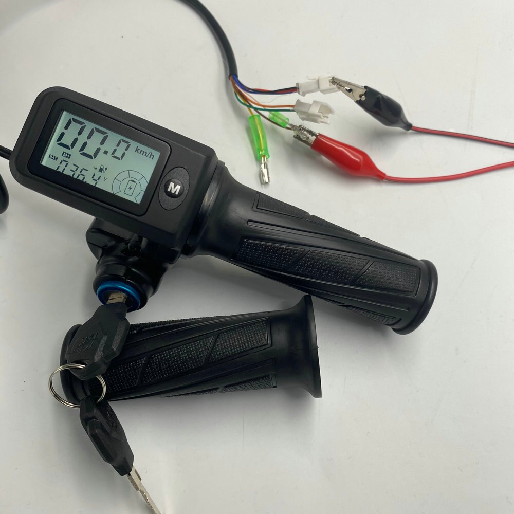 Velocímetro + indicador de nivel de batería 36v48v60v + acelerador + bloqueo/llave/interruptor de encendido/apagado/encendido-apagado scooter Eléctrico bicicleta MTB triciclo pieza DIY