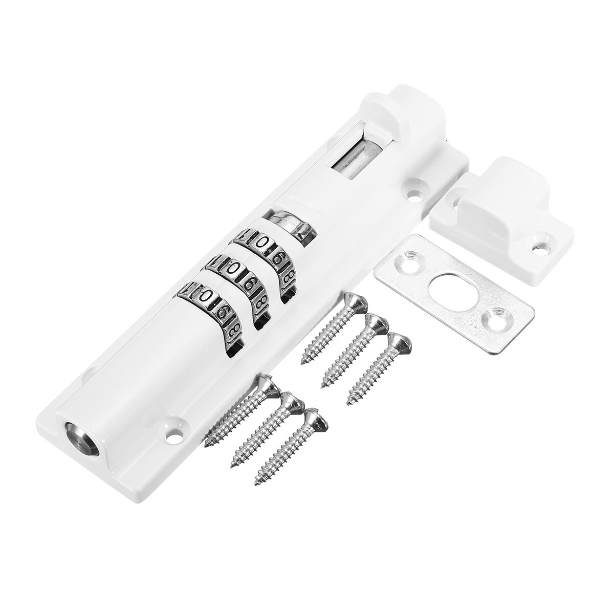 Door Bolt Lock Sliding Combination Code Resettable For Gate Shed Garage Cabinet Safety Black White for Horizontal Vertical