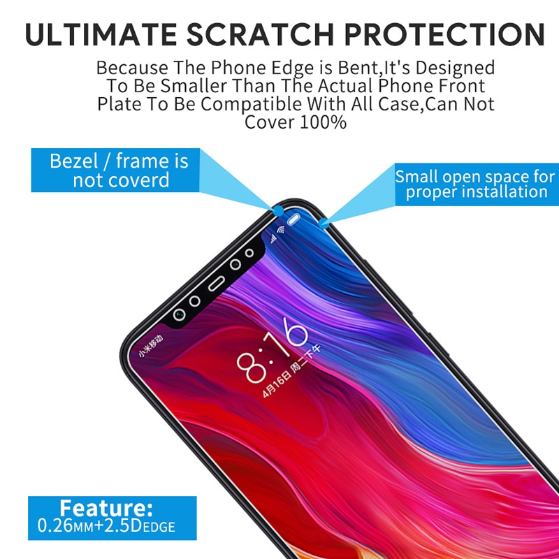 9H HD Tempered Glass for Xiaomi Mi A2 Lite Mi5 Mi6 Mi5s Plus Mi Mix 2 Note 3 Screen Glass on Xiaomi Mi A1 Film Glass for Mi 8 SE